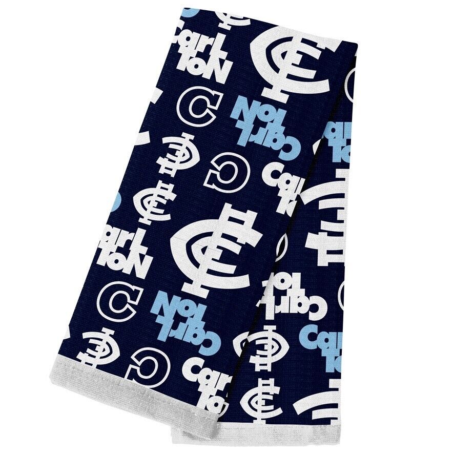 AFL Team Supporter Cotton Tea Towel - Carlton Blues - 40cm x 60cm - Image 2