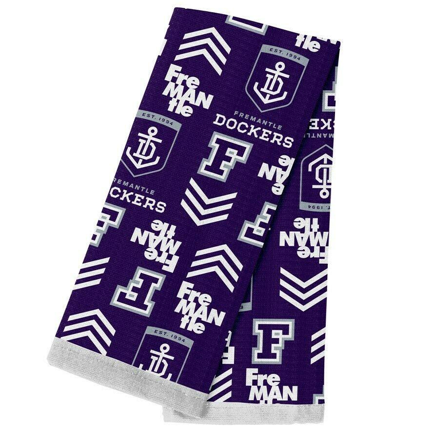AFL Team Supporter Cotton Tea Towel - Fremantle Dockers - 40cm x 60cm