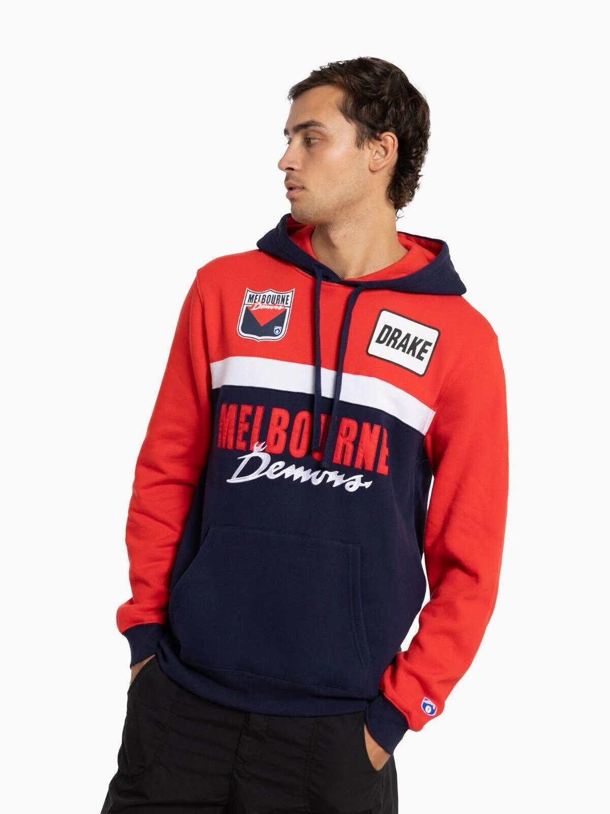 AFL Throwback OTH Hoodie - Melbourne Demons - Adult - Hoody - Jumper - Image 3