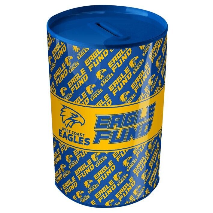 AFL Tin Money Box - West Coast Eagles - 21cm Tall x 10cm Wide - Image 2