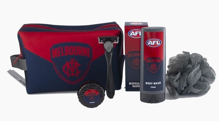 AFL Toiletry Gift Set - Melbourne Demons - Bag Body Wash Razor Soap Loofah - Image 2