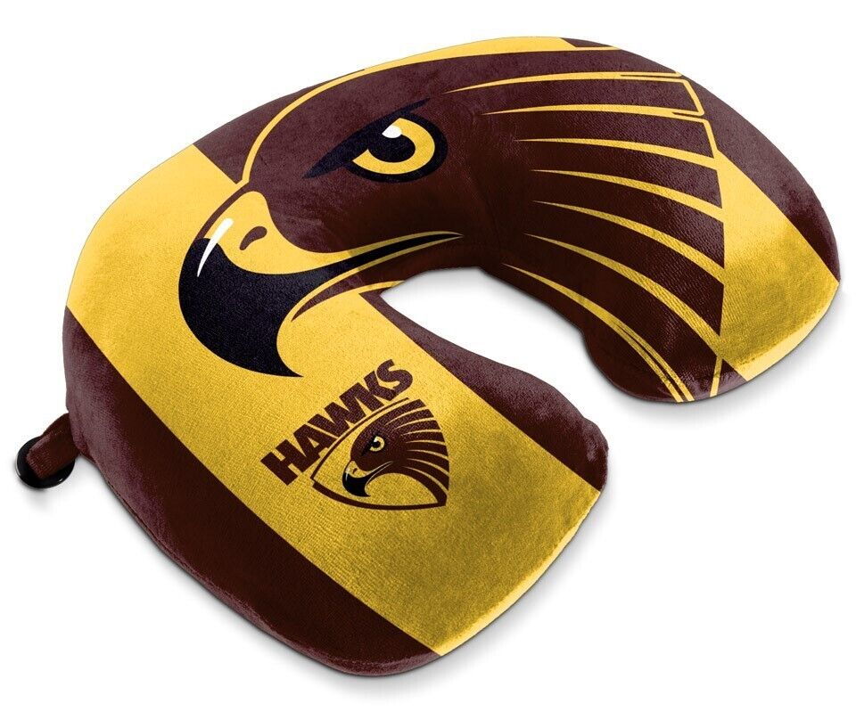AFL Travel Pillow - Hawthorn Hawks - U Shaped - Neck Cushion - Image 2