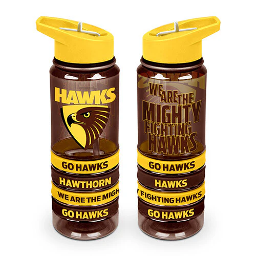 AFL Tritan Drink Water Bottle 650ml - Hawthorn Hawks - Sipper Straw + 4 Bands - Image 2