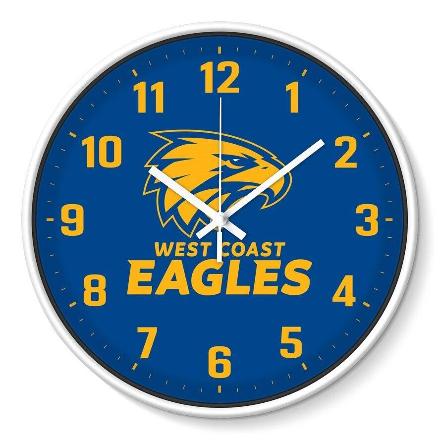 AFL Wall Clock - West Coast Eagles - Plastic - 30cm Diameter - Team Logo - Image 2