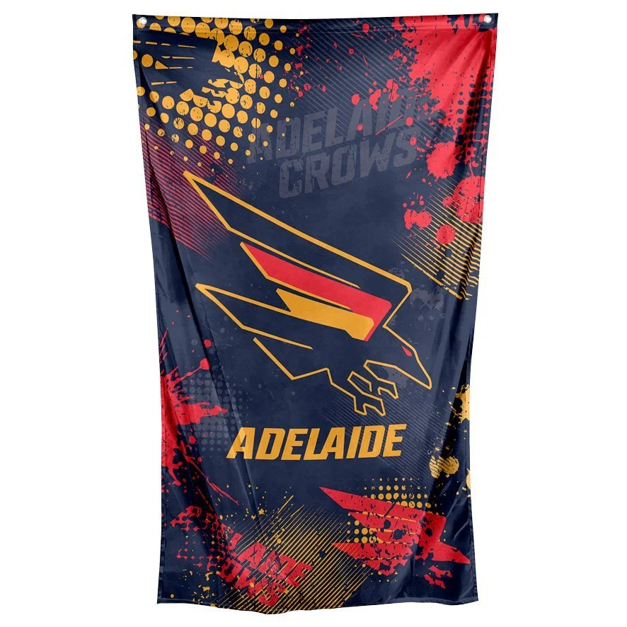 AFL Wall Flag Cape - Adelaide Crows - 150cm x 90cm - Steel Eyelet For Hanging