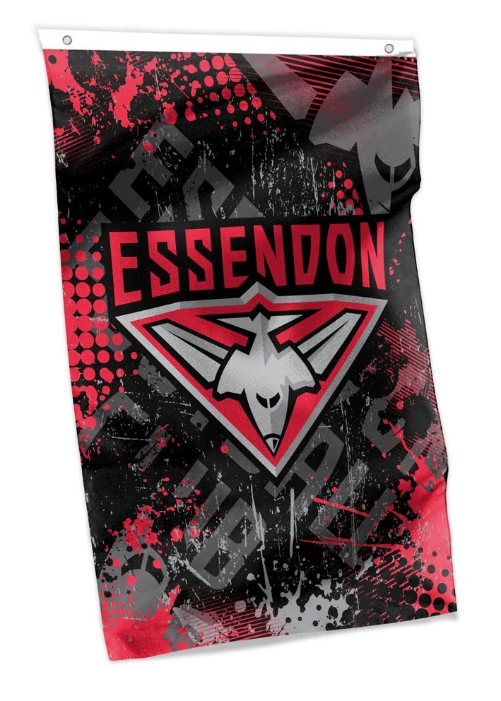 AFL Wall Flag Cape - Essendon Bombers - 100cmx70cm - Steel Eyelet For Hanging - Image 2