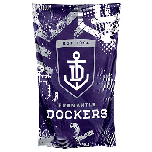 AFL Wall Flag Cape - Fremantle Dockers - 100Cm x 70cm - Steel Eyelet For Hanging - Image 2