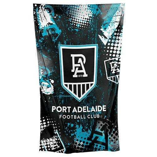 AFL Wall Flag Cape - Port Adelaide Power - 100cm x 70cm - Steel Eyelet Hanging - Image 2