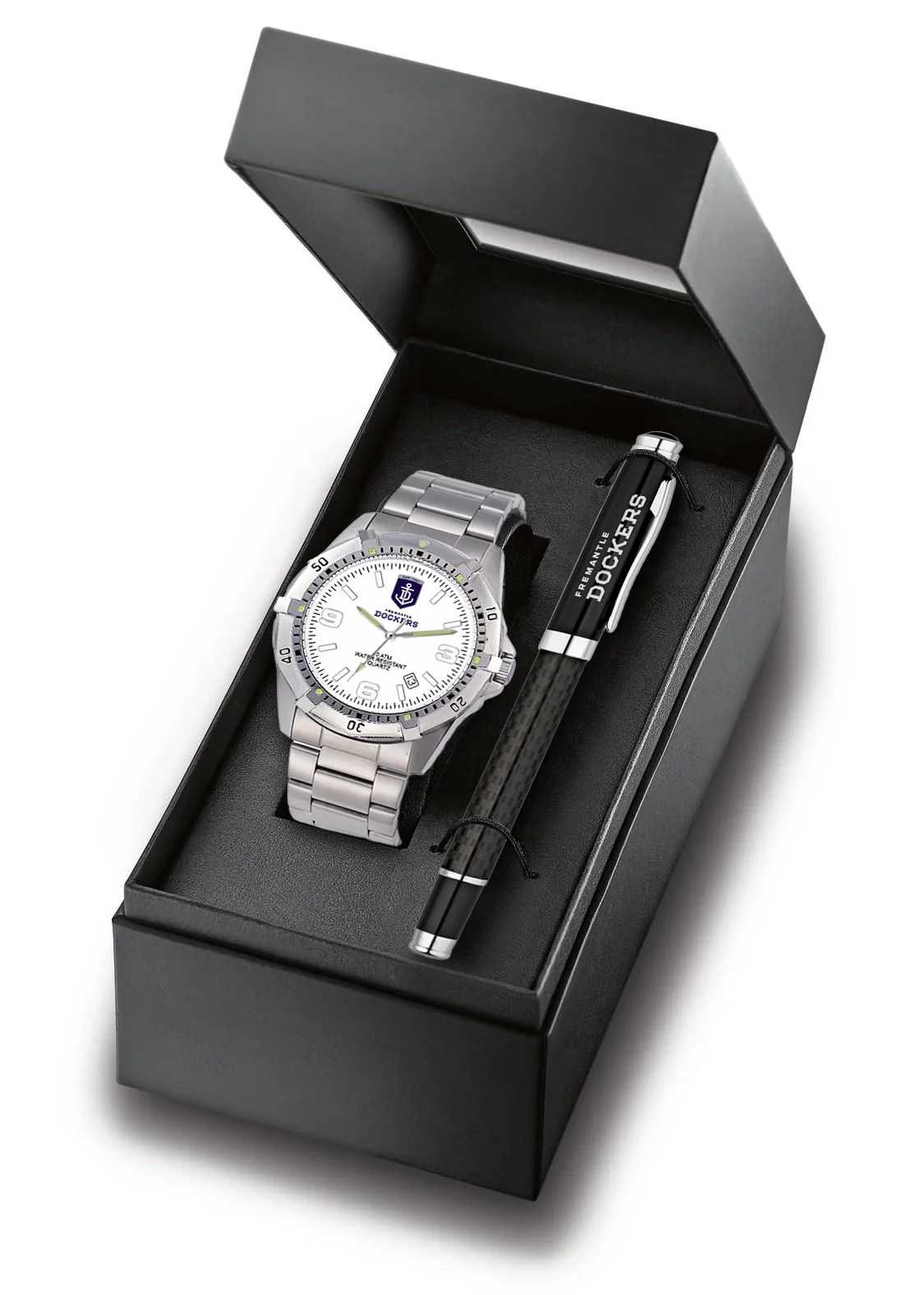 AFL Watch & Pen Gift Set - Fremantle Dockers - Stainless Steel