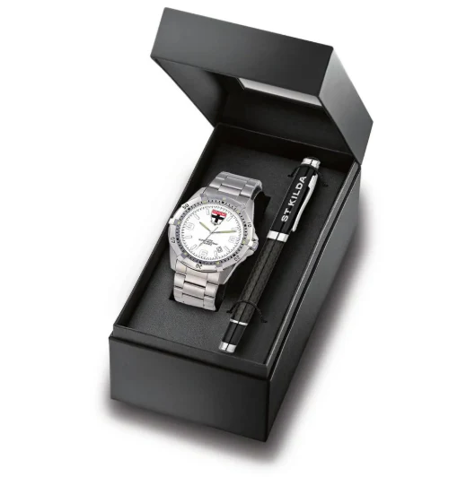 AFL Watch & Pen Gift Set - St Kilda Saints - Stainless Steel - Image 2