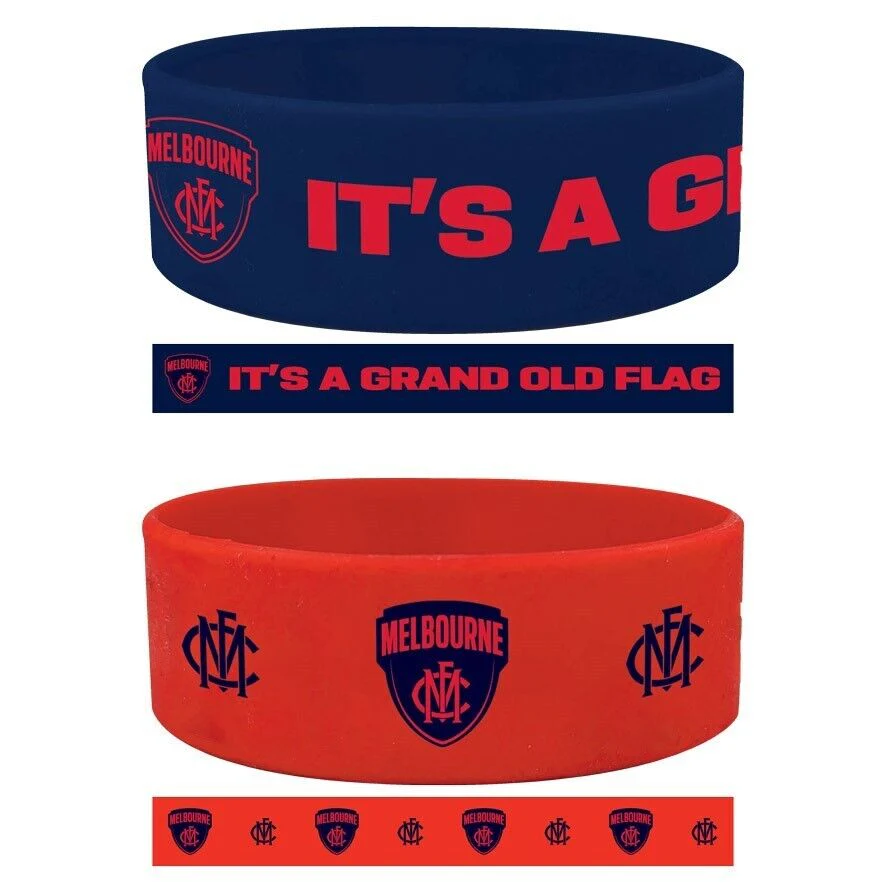 AFL Wrist Bands Set of 2 - Melbourne Demons - Set of Two - Silicone Band - Image 2