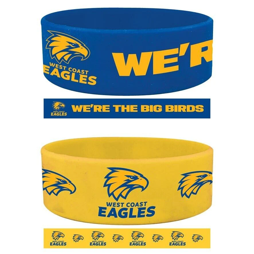 AFL Wrist Bands Set of 2 - West Coast Eagles - Set of Two - Silicone Band - Image 2