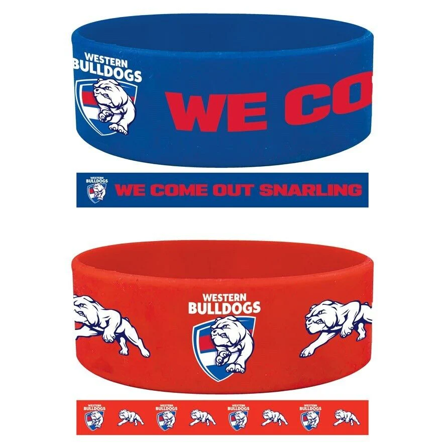 AFL Wrist Bands Set of 2 - Western Bulldogs - Set of Two - Silicone Band - Image 2
