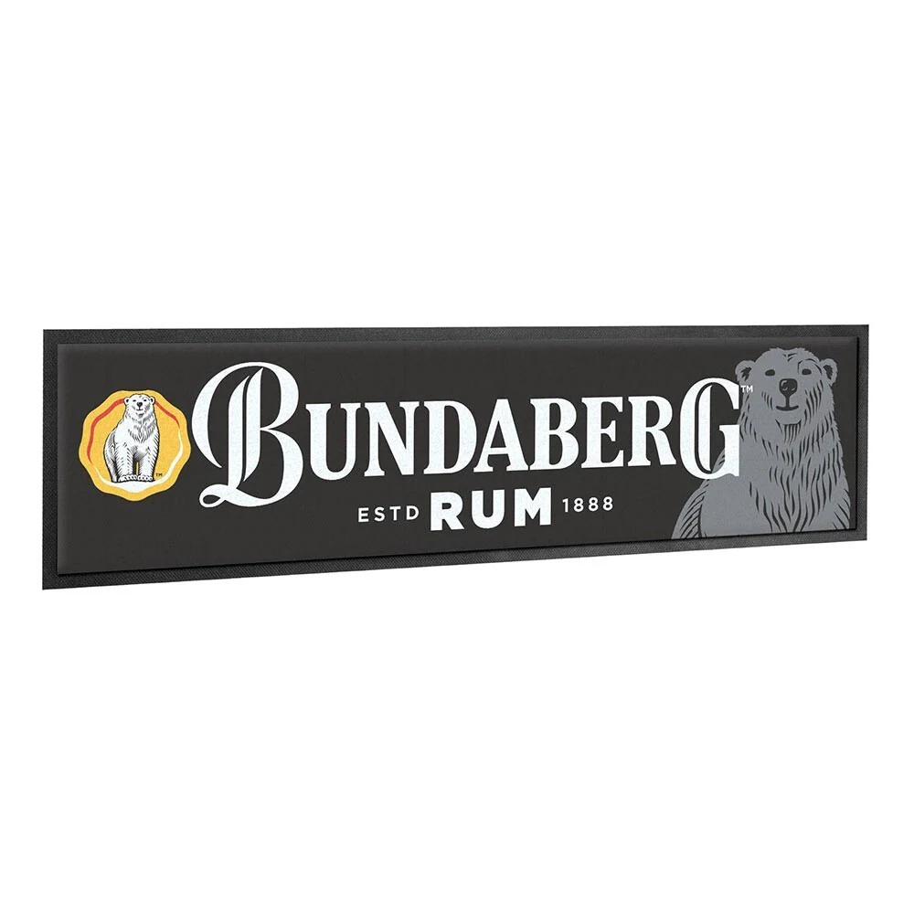 Bundaberg Rum Bar Runner - Bar Mat - Bundy Rum - Black - 25cm x 90cm - Image 2