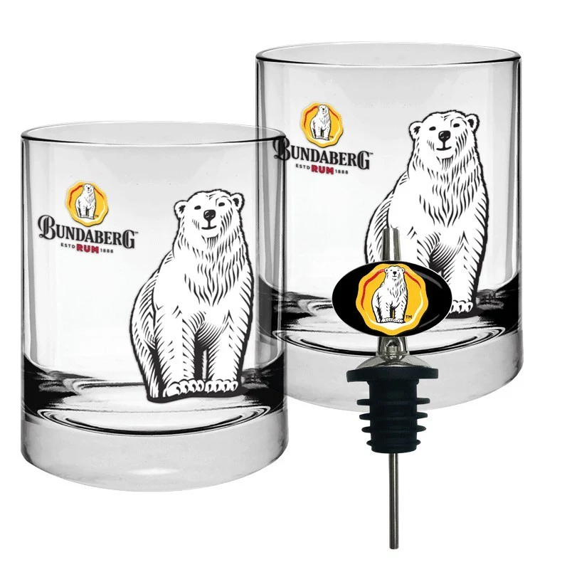 Bundaberg Rum - Spirit Glass & Pourer Set - Bundy Rum - 350ml Pourer - Glasses - Image 2