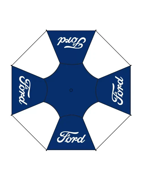FORD Logo Panel Umbrella - Golf Size - 8 Panel - Image 2