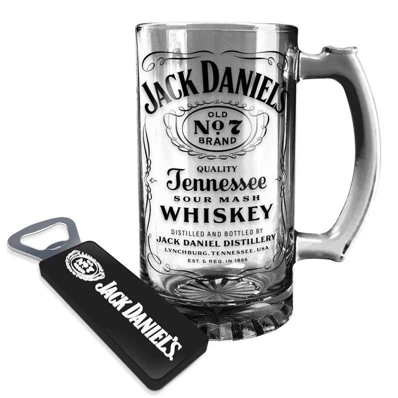 Jack Daniels - Stein & Opener Set - Stein Glass - Bottle Opener - Image 2