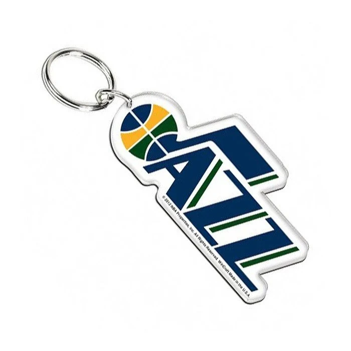 NBA Acrylic Logo Keyring - Utah Jazz - Key Ring - Team Logo