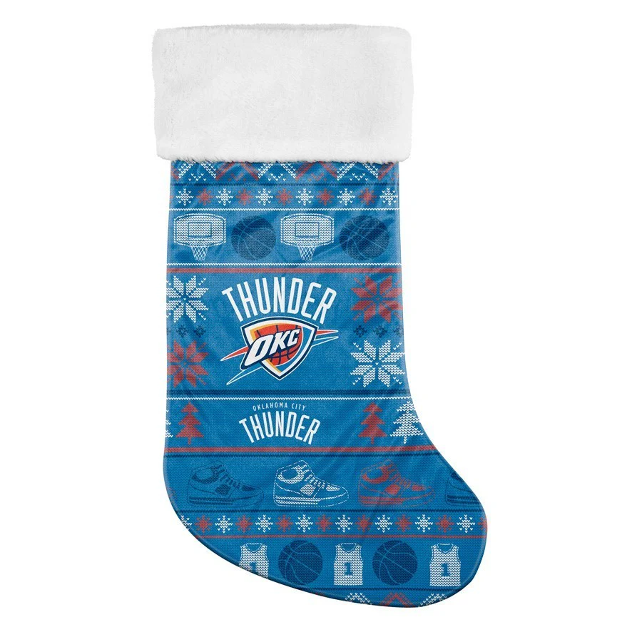 NBA Jumbo Christmas Stocking Oklahoma City Thunder  Sweater Print  XMAS - Image 2