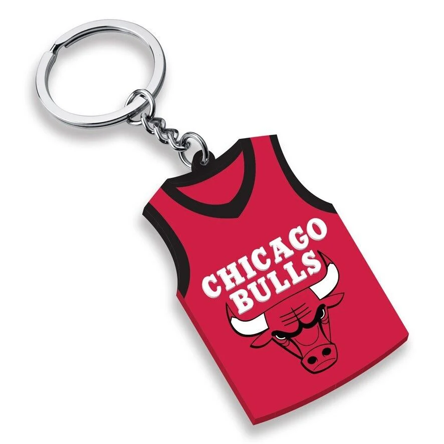 NBA Rubber Jersey Keyring - Chicago Bulls - Key Ring - Team Logo - Image 2