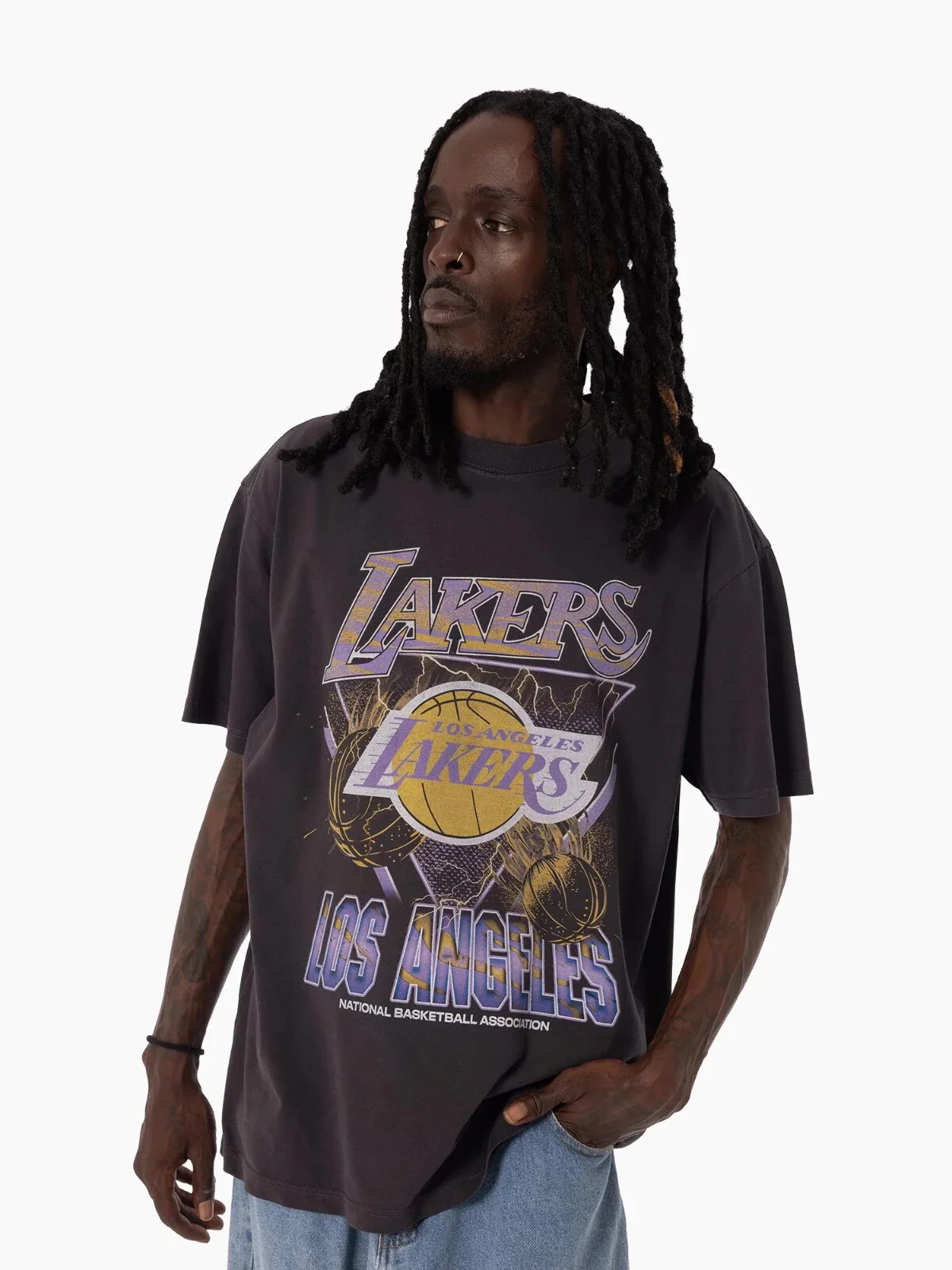 NBA Trigon Tee - Los Angeles Lakers - Shirt - T-Shirt - Mens - Adult - Image 3