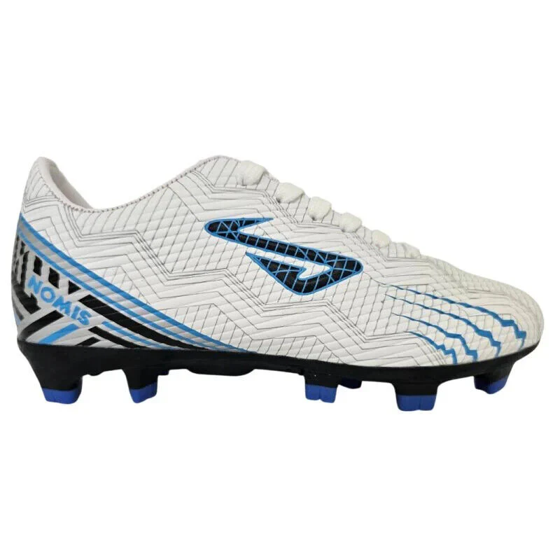 NOMIS Rapido FG Football Boots - White/Blue/Black - Youth - Kids - Shoe