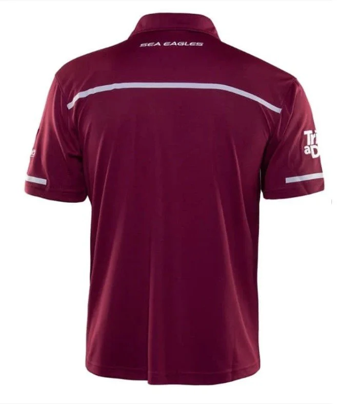 NRL 2020 Media Polo  Manly Sea Eagles  MENS SIZE MEDIUM - Image 2