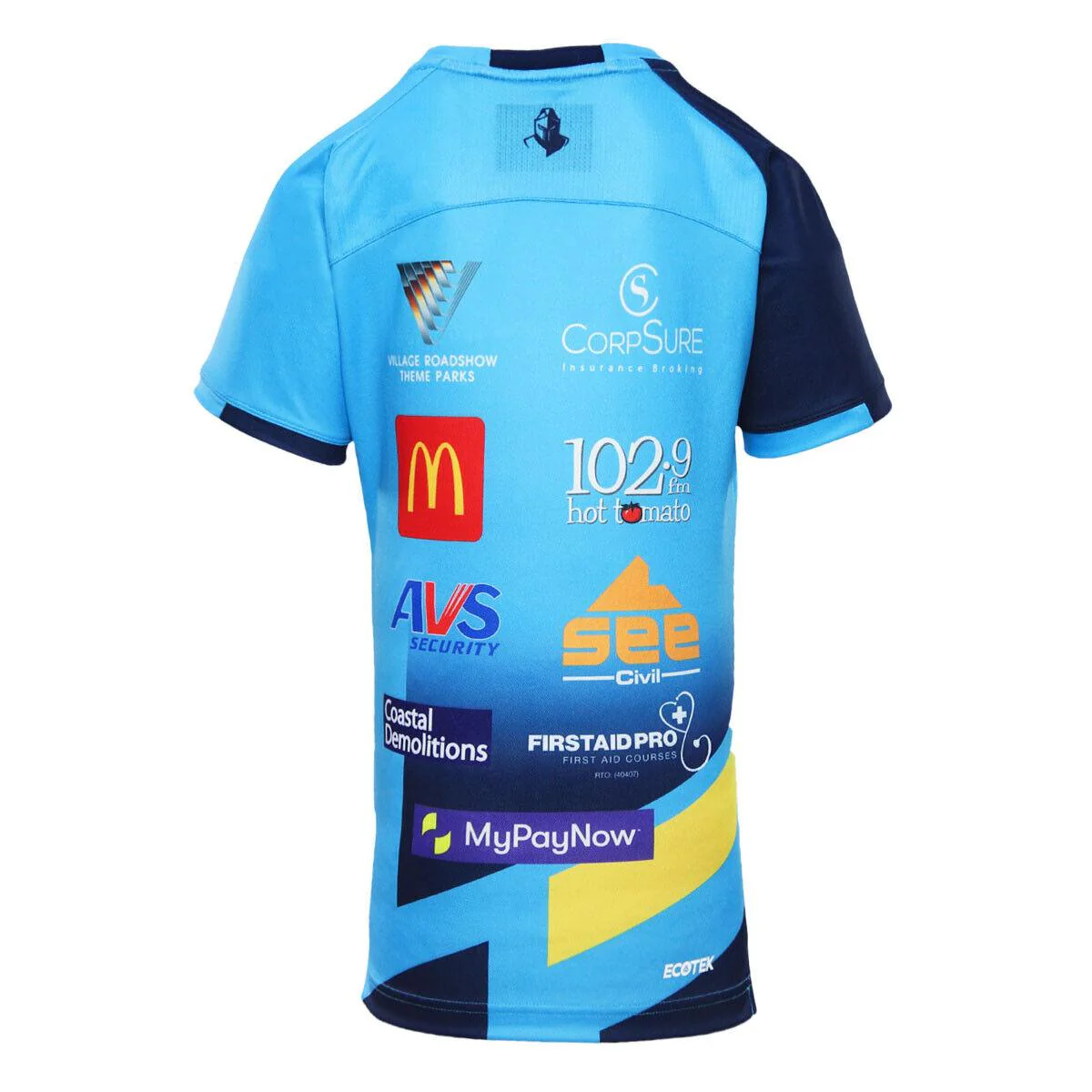 NRL 2024 Captains Run Tee - Gold Coast Titans - Cyan - Youth - Kids - Image 2