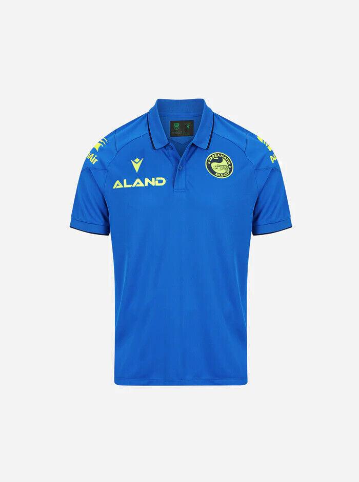 NRL 2024 Travel Polo - Parramatta Eels - Light Blue - Adult - Mens - Shirt