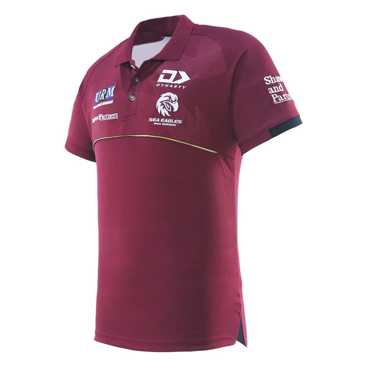 NRL 2025 Alt Media Polo Shirt - Manly Sea Eagles - Maroon - Adult - Mens - Image 3