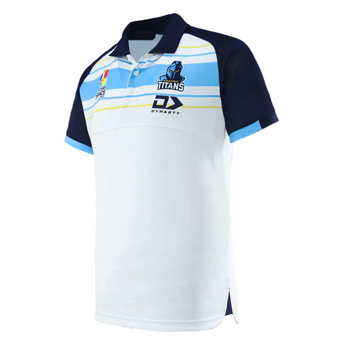NRL 2025 Heritage Polo Shirt - Gold Coast Titans - White - Adult - Mens - Image 2