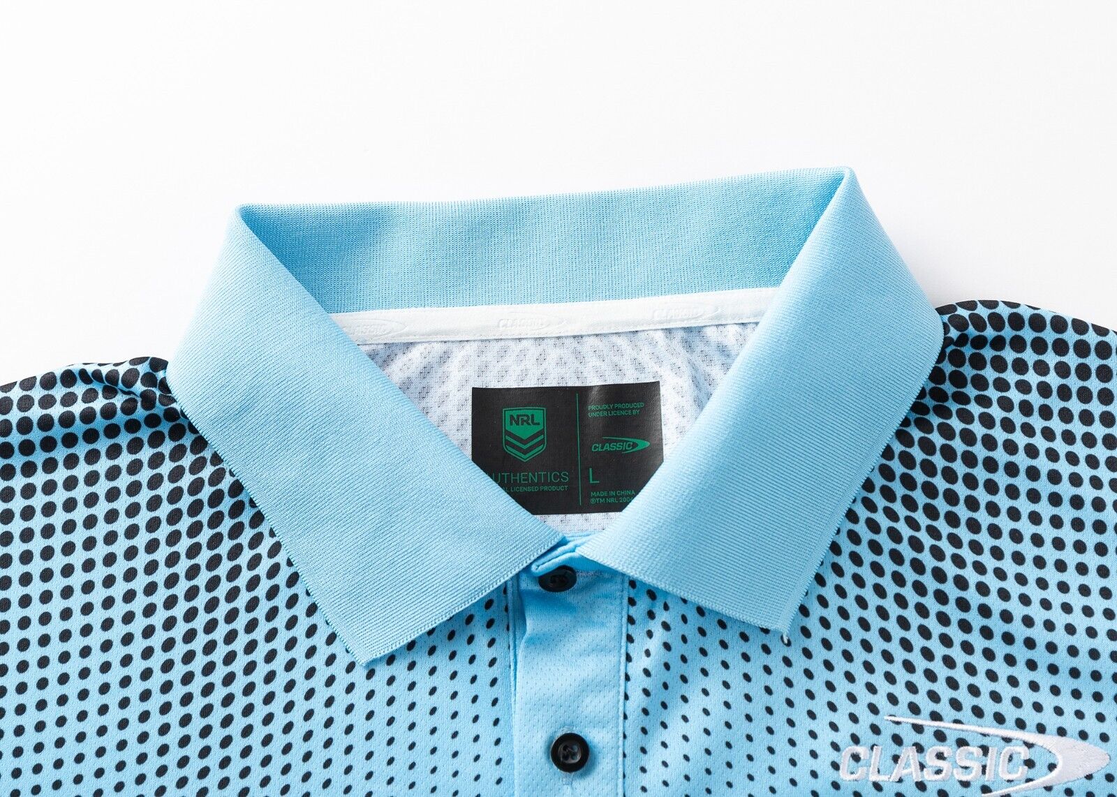 NRL 2025 Players Polo - Cronulla Sharks - Blue - Adult - Mens - Image 3
