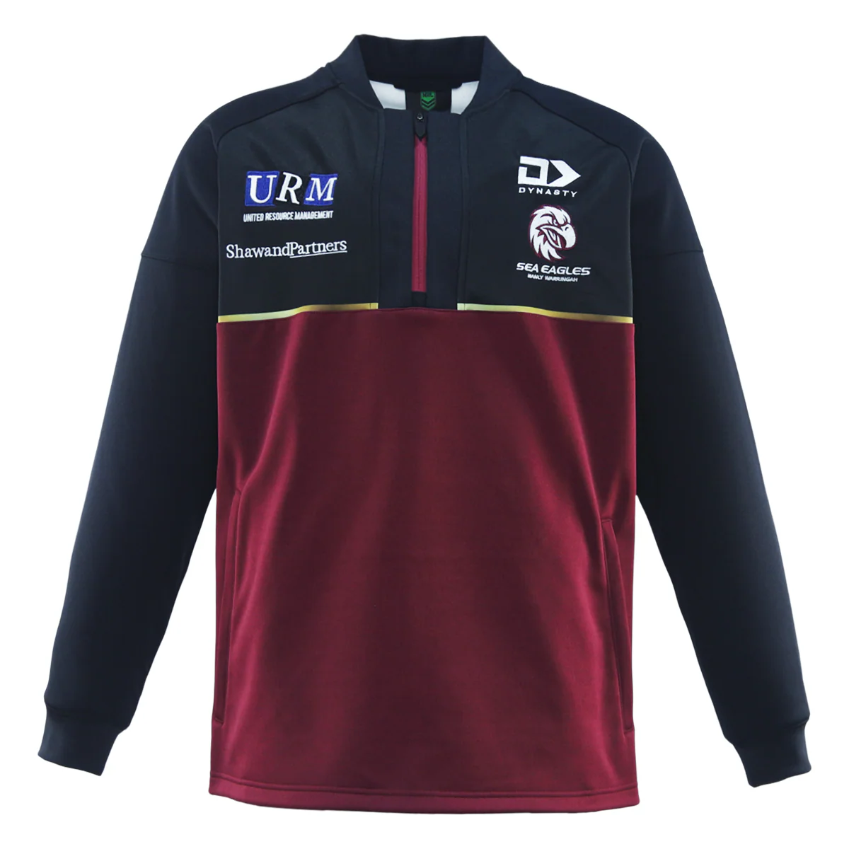 NRL 2025 Qtr Zip Anthem Jacket  - Manly Sea Eagles - Maroon - Adult - Mens