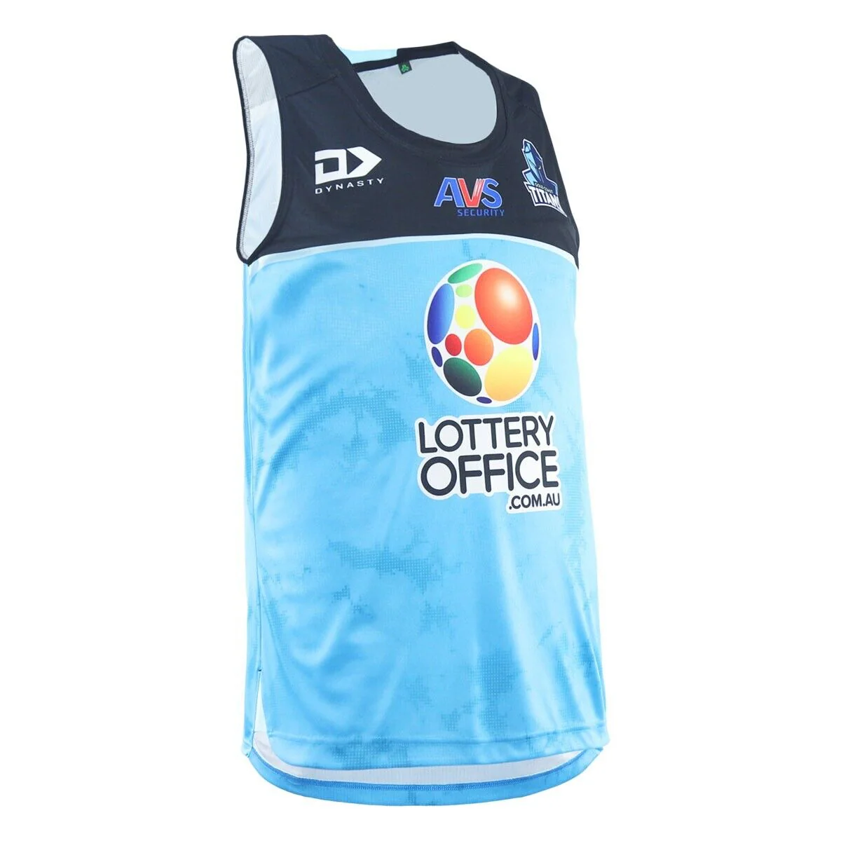 NRL 2025 Training Singlet - Gold Coast Titans - Cyan - Adult - Mens - Image 3