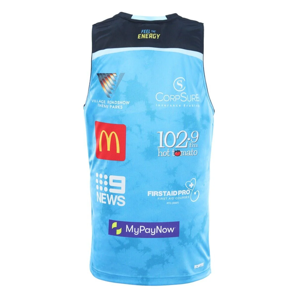 NRL 2025 Training Singlet - Gold Coast Titans - Cyan - Adult - Mens - Image 4