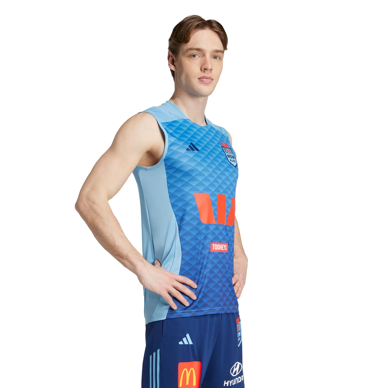 NRL 2025 Training Singlet - New South Wales Blues - NSW - Mens - Light Blue - Image 3