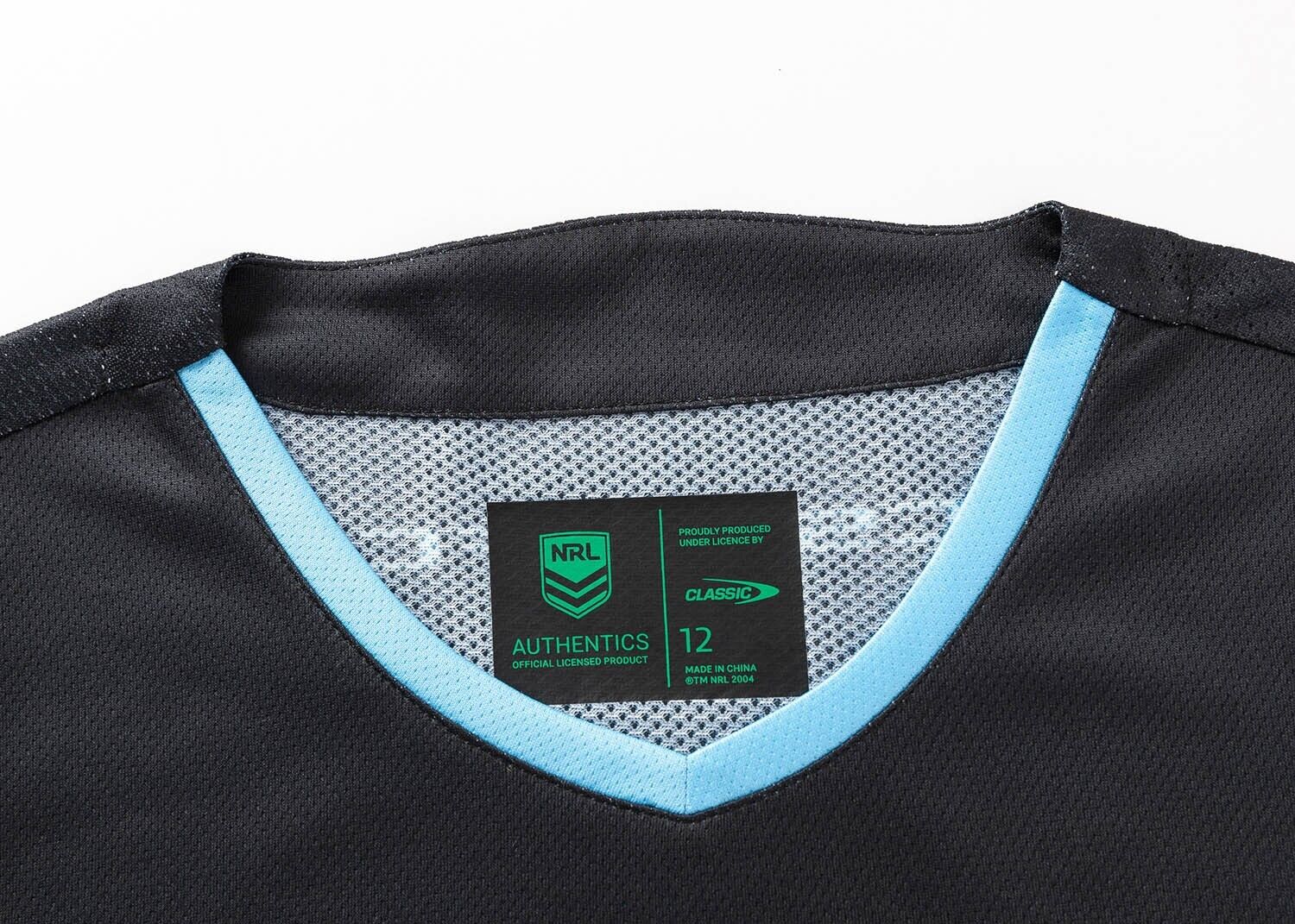 NRL 2025 Training Tee Shirt - Cronulla Sharks - Black - Youth - Kids - Image 3
