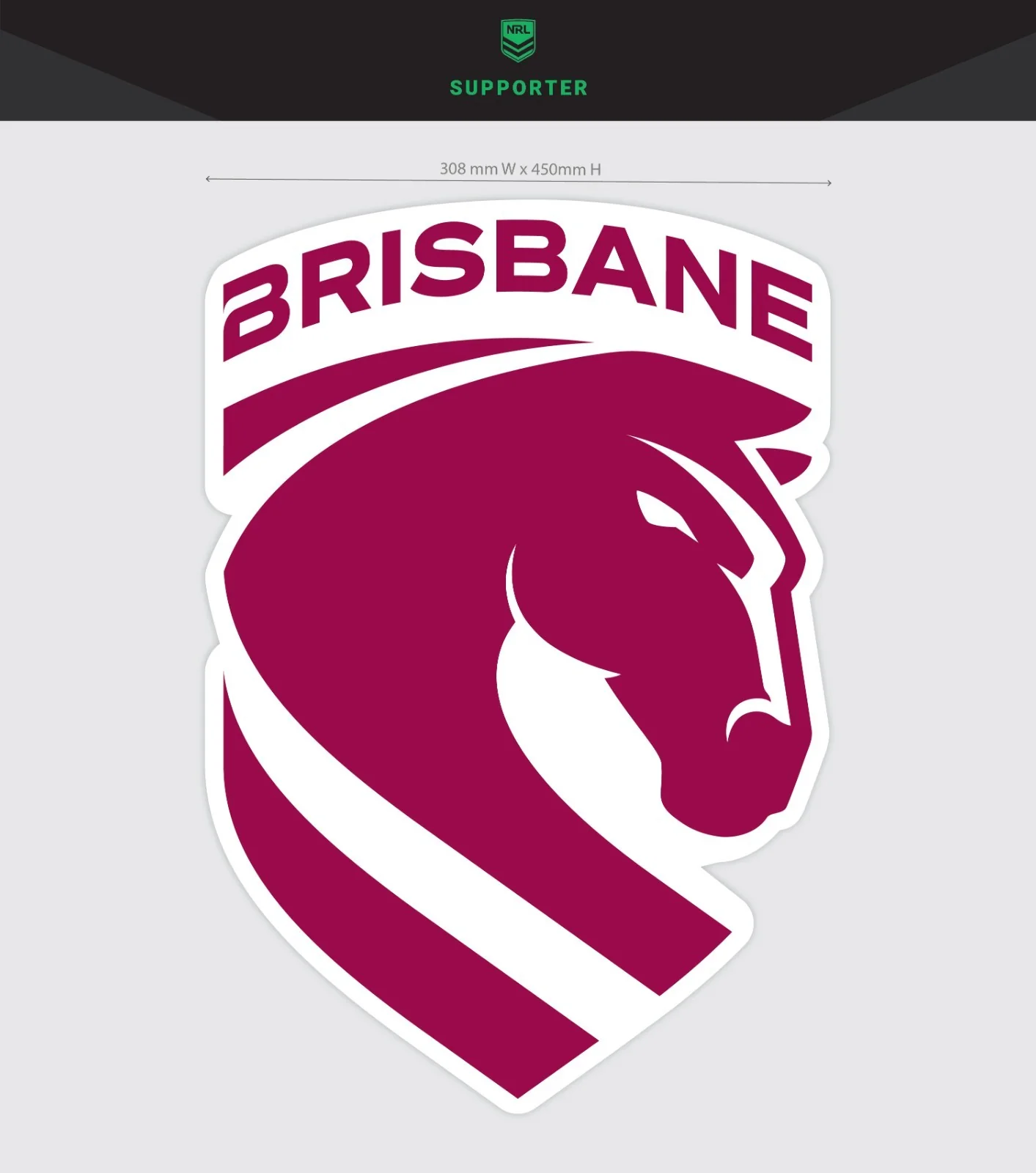NRL 2026 Fridge Decal  Brisbane Broncos  Team Logo Sticker