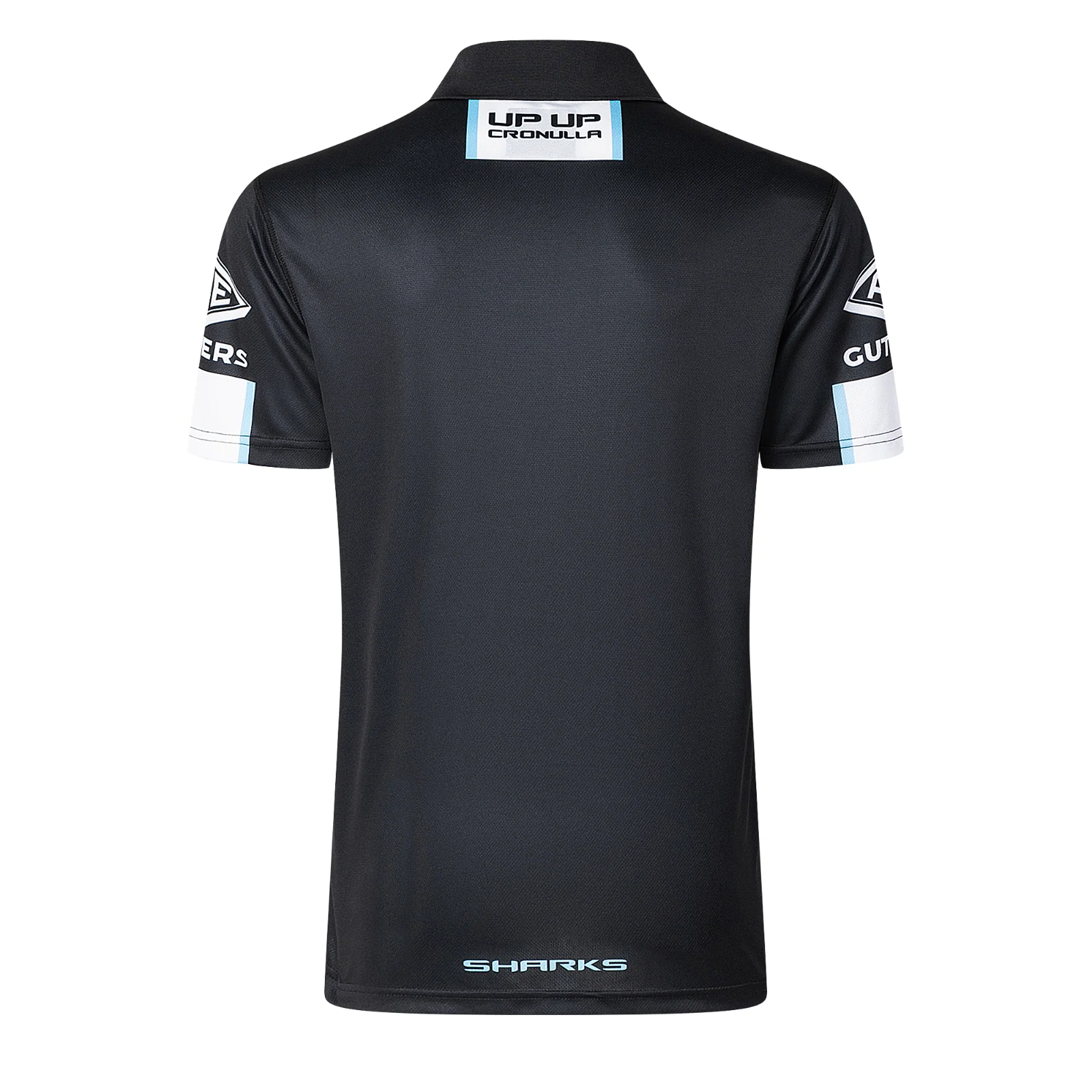 NRL 2026 Media Polo - Cronulla Sharks - Black - Adult - Mens - Image 3