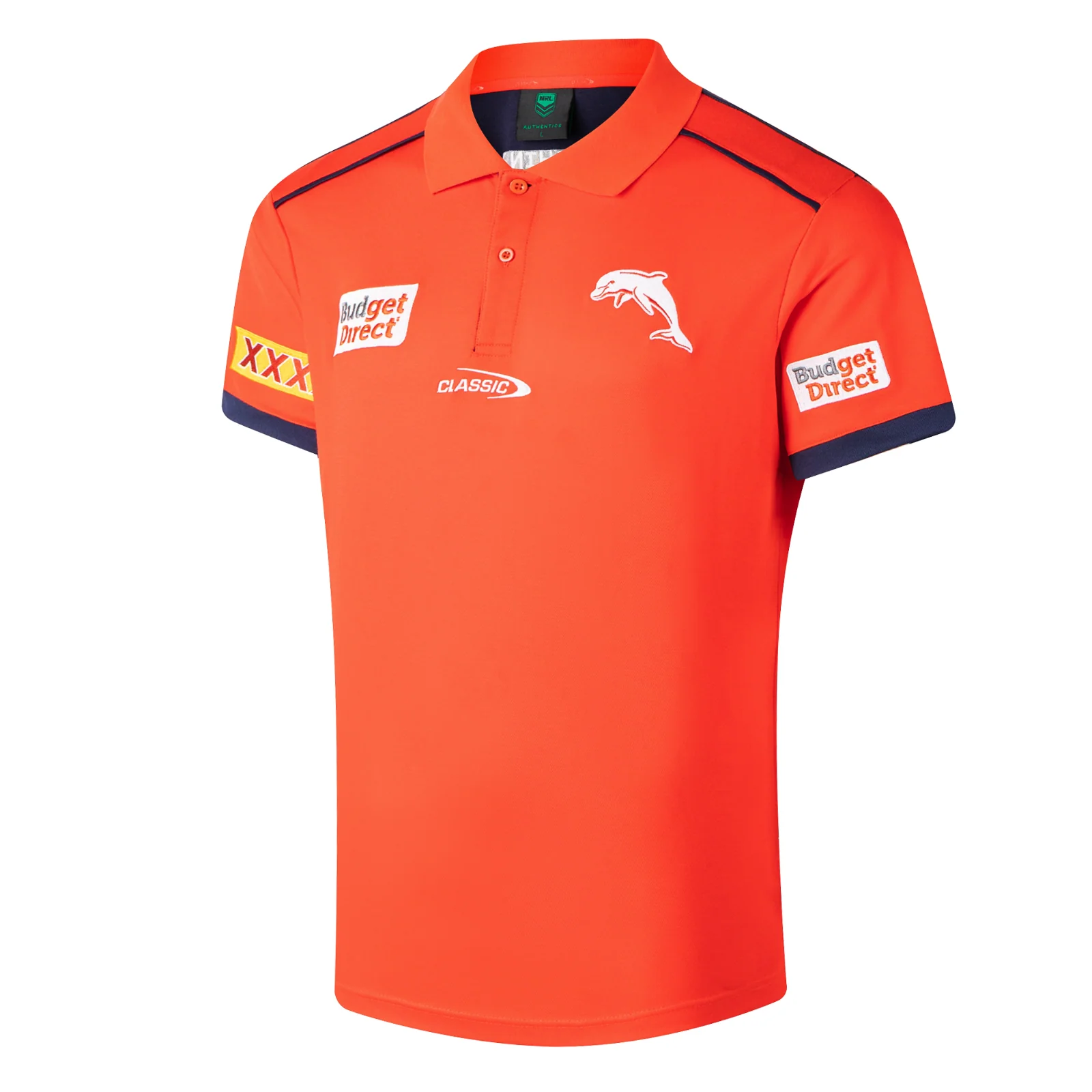NRL 2026 Media Polo - Dolphins - Adult - Mens - Image 2