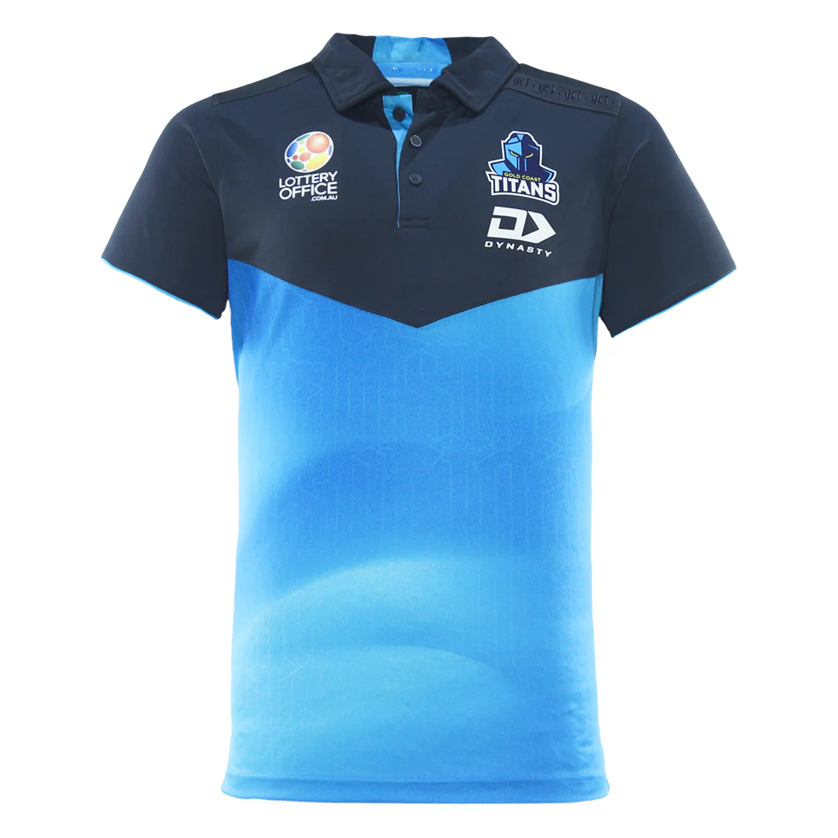 NRL 2026 Media Polo  Gold Coast Titans  Adult  Mens  Shirt  Cyan