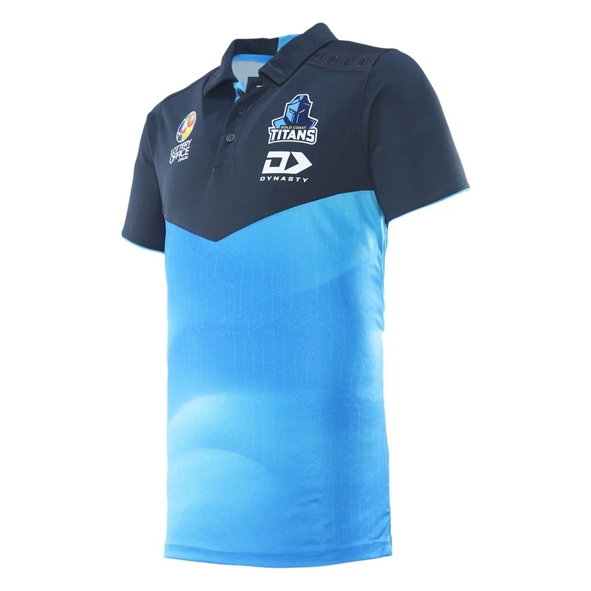 NRL 2026 Media Polo  Gold Coast Titans  Adult  Mens  Shirt  Cyan - Image 3