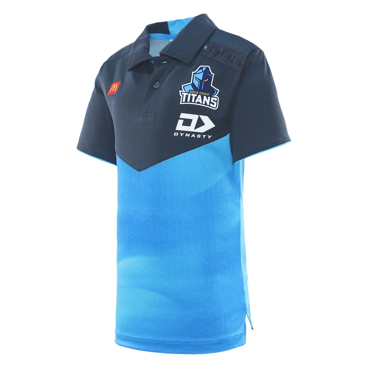 NRL 2026 Media Polo  Gold Coast Titans  Youth  Kids  Shirt  Cyan - Image 3