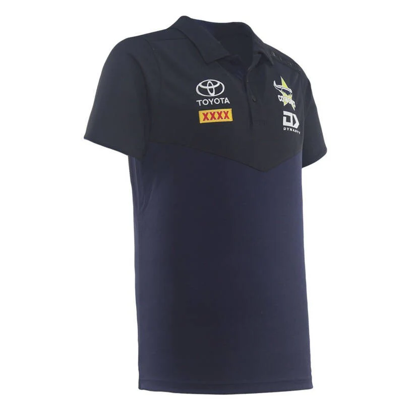 NRL 2026 Media Polo - North Queensland Cowboys - Black - Youth - Kids - Image 3
