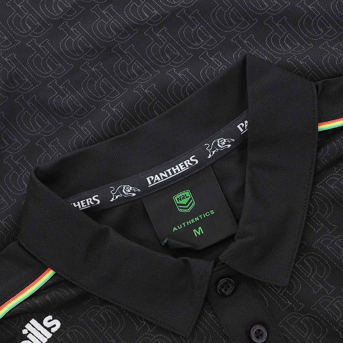 NRL 2026 Media Polo - Penrith Panthers - Black - Adult - Mens - Image 10