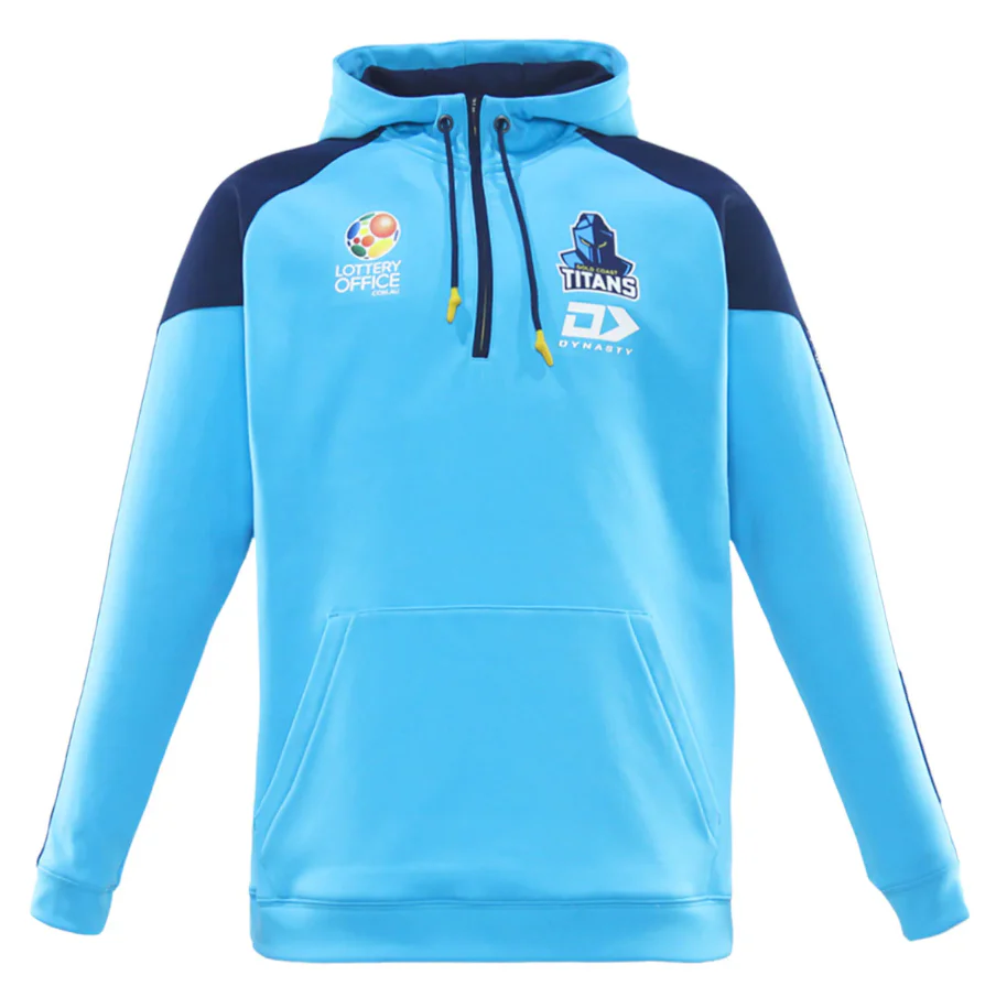 NRL 2026 Qtr Zip Hoodie Gold Coast Titans  Cyan  Adult  Mens