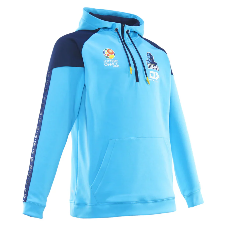 NRL 2026 Qtr Zip Hoodie Gold Coast Titans  Cyan  Adult  Mens - Image 2