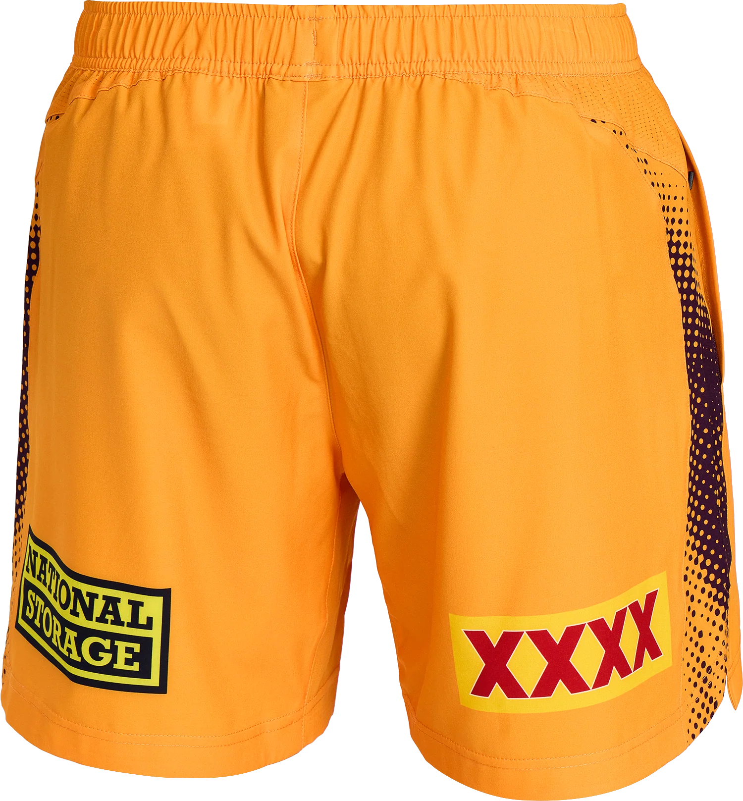 NRL 2026 Training Shorts - Brisbane Broncos - Gold - Adult - Mens - Image 2