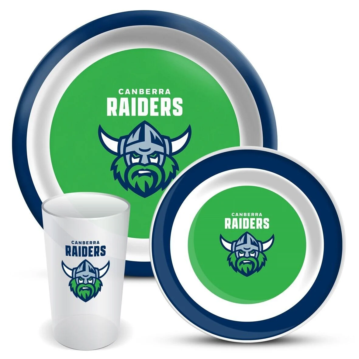NRL 3 Piece Dinner Set - Canberra Raiders - Melamine Plate, Bowl, Cup - Image 2