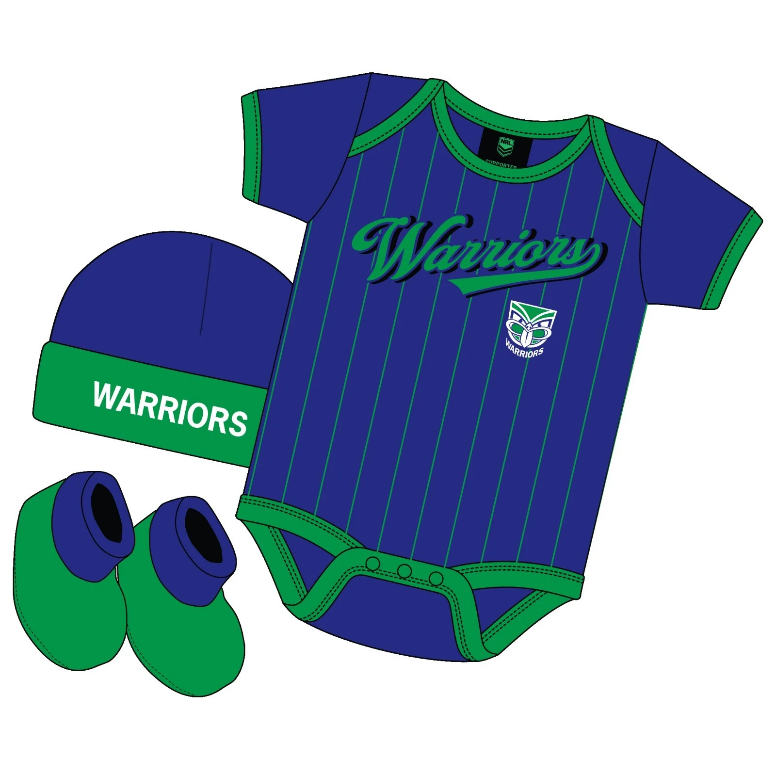 NRL 3 Piece 'Lullaby' Set - New Zealand Warriors - Infant - Baby